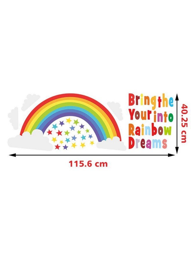 Bamsod Rainbow Wall Sticker Kids Wall Decal Art Girls Star Bedroom Nursery Home Decor 16.5X32.6 Inch - Image 3