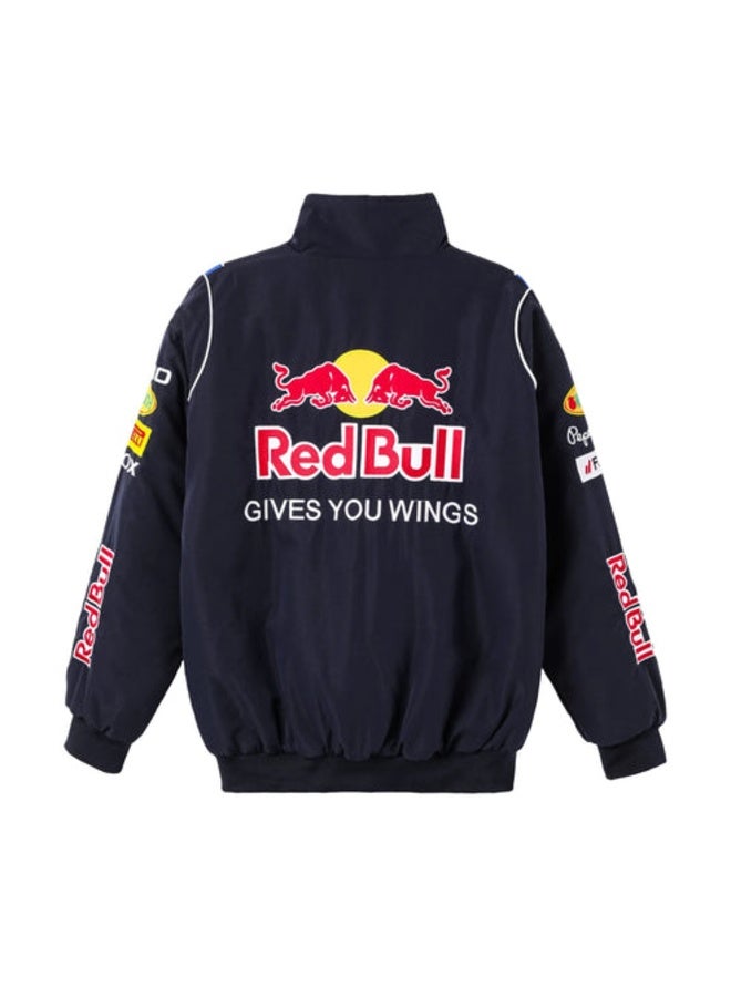 F1 Red Bull F1 Racing Jacket - Shell/UPS Sponsor Badges, Color Block, Embroidered Logo, Full-Zip Design, Unisex Motorsport Streetwear Coat - Image 3