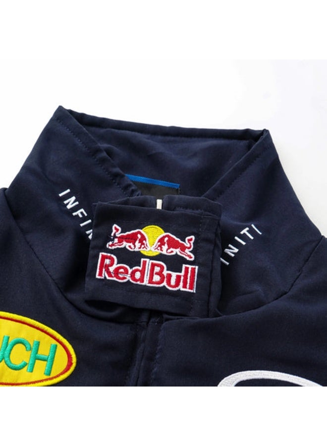 F1 Red Bull F1 Racing Jacket - Shell/UPS Sponsor Badges, Color Block, Embroidered Logo, Full-Zip Design, Unisex Motorsport Streetwear Coat - Image 4