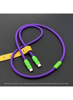 Generic Mobile Phone Color Matching Fast Charging Silicone Tablet IPhone Data Line Apple 16Pro Computer PD For IPad-Color:Dark Night Purple + Green Shell + Slider-Line Length:2m (usb To Apple 8-14 Front/12w)  - Image 1