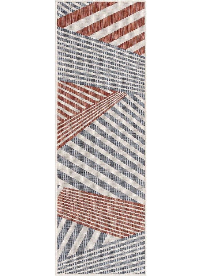 Unique Loom Jill Zarin Outdoor Collection Area Rug (2' X 6' 1" Runner Blue Red) - Image 5