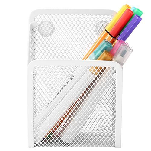 Sanpaint Magnetic Pencil Holder,Mesh Stainless Steel Pen Basket, Metal Writing Utensil Storage Organizer for Whiteboard,Blackboard,Kitchen, Locker, Home, or Office - Image 2