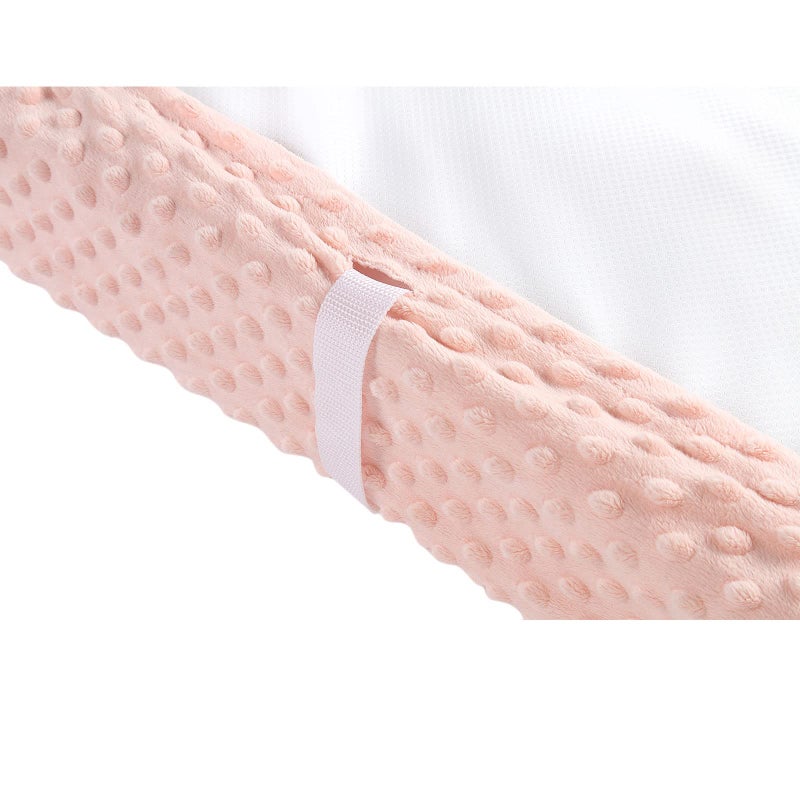 Aullar Solid Changing Table Pad Cover Cradle Sheet, Fits 32"/34''x16 Contoured Diaper Changing Pad, Ultra Soft Cozy Dots Plush Changing Table Covers, Breathable Wipeable Removable (Light Pink) - Image 4