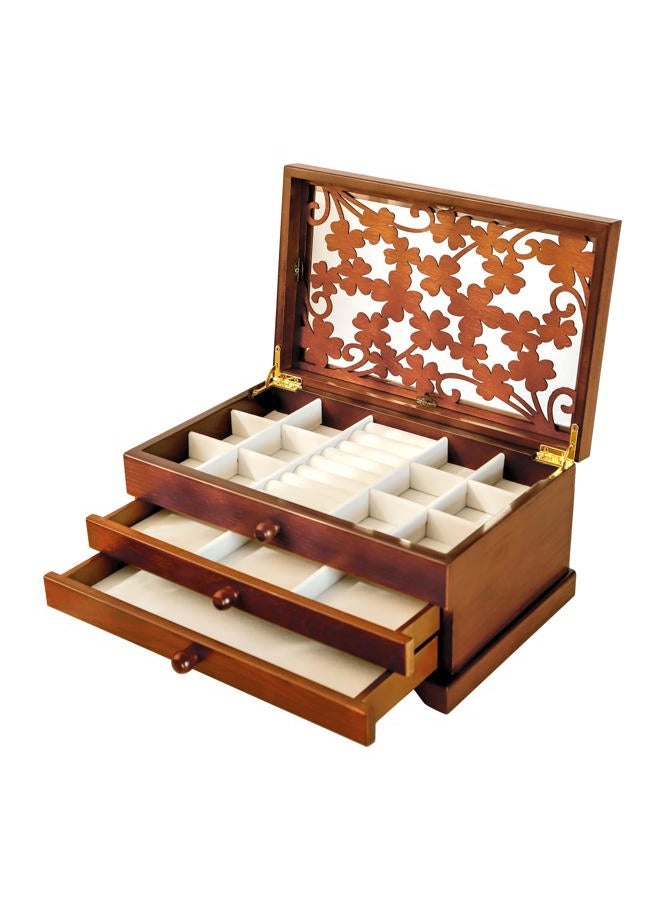Kendal Wooden Jewelry Box, 3 Layer Jewelry Box for Women, Jewelry Organizer, Wood Jewelry Storage Case for Necklaces, Earring, Rings - Image 1
