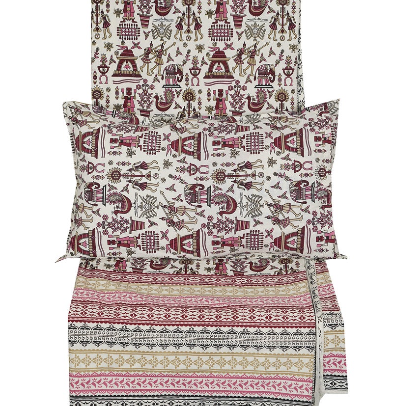 Braise Premium | King Size |100% Pure Cotton | Double Bedsheet with 2 Pillow Covers (Shades of Pink) - Image 4