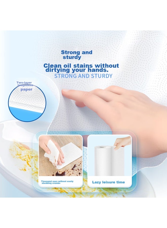 CS Jierou Kitchen Roll Paper, 75 Sheets*8 Rolls, Absorbent Thickened Double-layer 160g, 8 Rolls Kitchen Paper, Disposable - Image 4