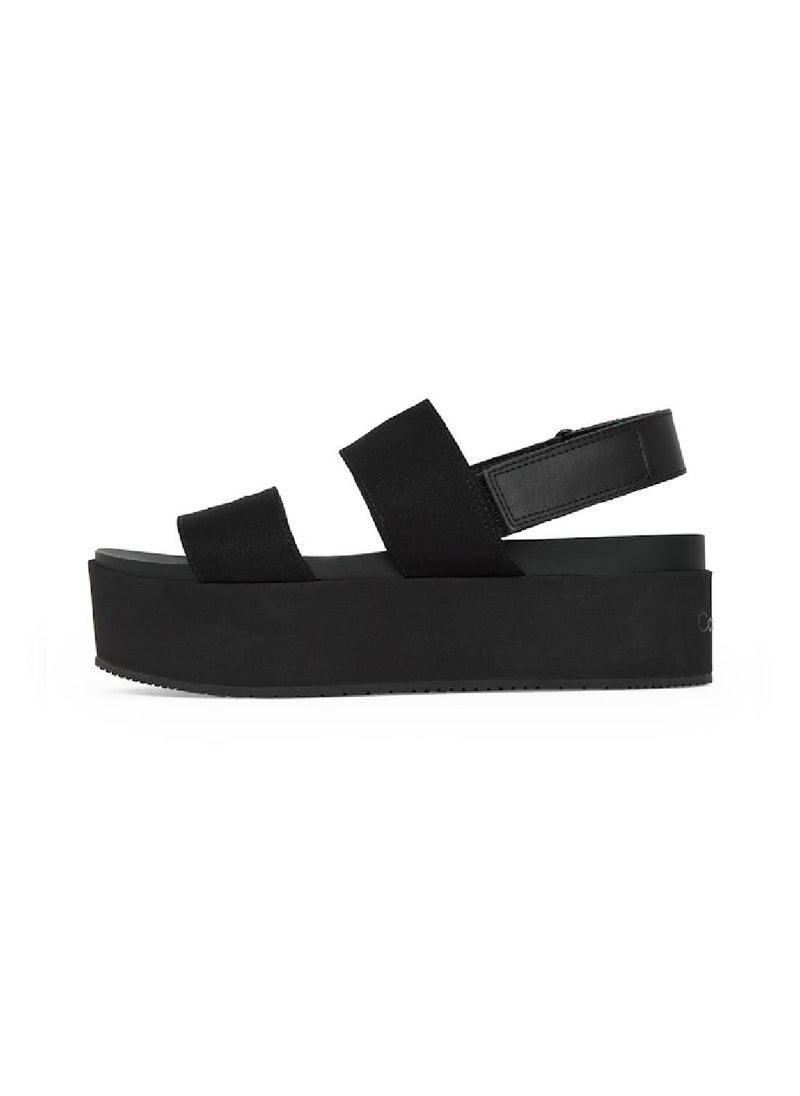 Calvin Klein Jeans Women's Canvas Platform Wedge Sandals - Cotton, Black  - Image 5