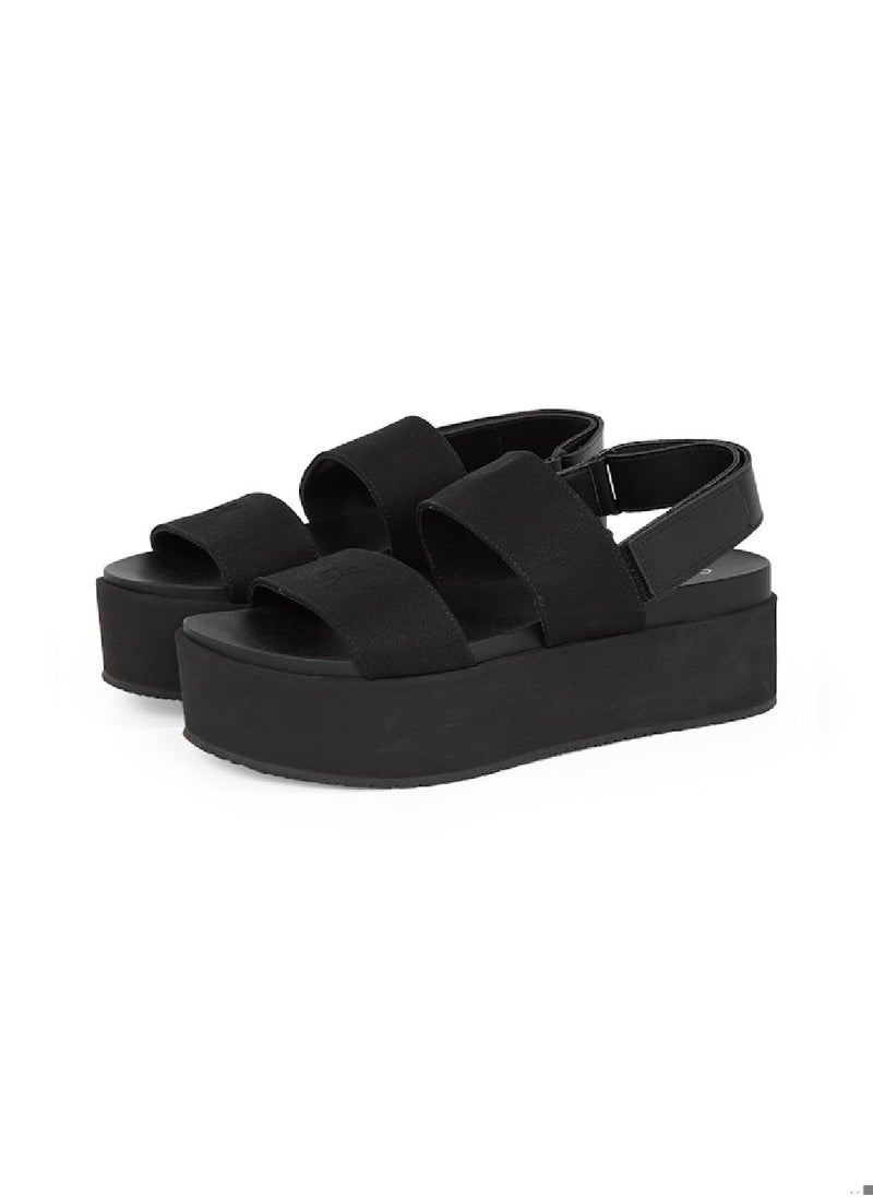 Calvin Klein Jeans Women's Canvas Platform Wedge Sandals - Cotton, Black  - Image 2