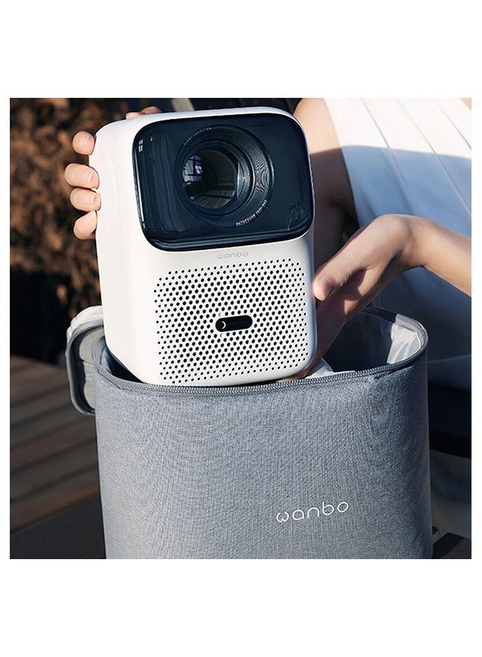 wanbo حزمة جهاز العرض الذكي T2 ماكس المطور | 450 ANSI 13,500 لومن بدقة Full HD 1080P مع دعم 4K، أندرويد 9.0، تركيز تلقائي، صوت HiFi | مسرح منزلي وخارجي | يتضمن حامل ثلاثي القوائم Wanbo (170 سم قابل للتعديل) + حقيبة واقية لجهاز العرض - Image 3