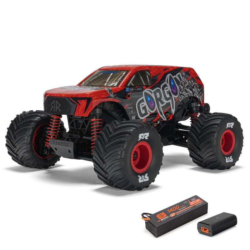 ARRMA RC Truck 1/16 Gorgon GROM 4X4 RTR Brushed Monster Truck (Battery & Charger Included), Red, ARA2130T2 - Image 1