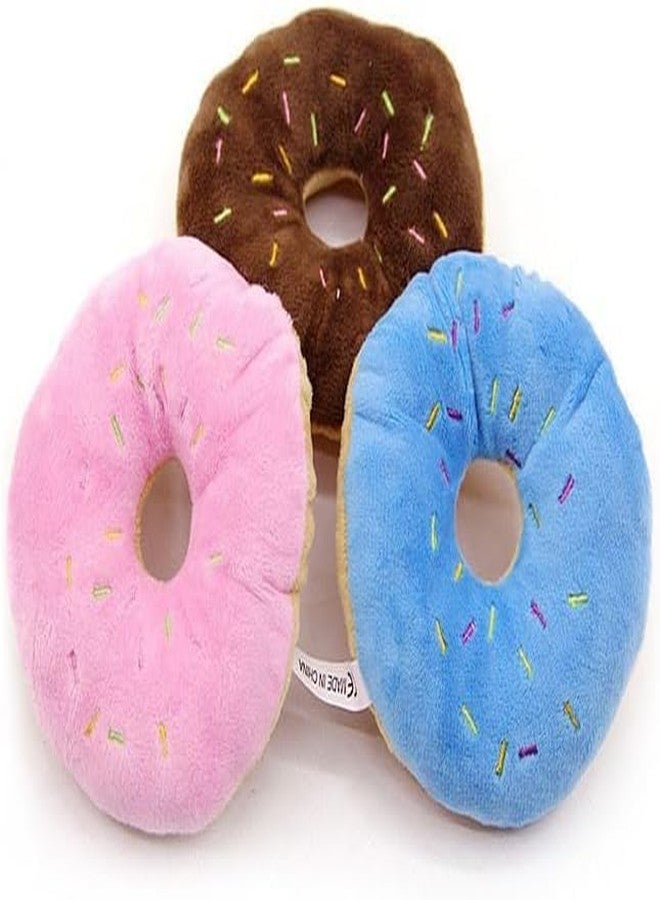 GANPUB 3Pcs Colorful Pet Toy Donut-Shape Squeaky Squeaker Puppy Dog Pet Cat Kitten Sound Chews Toy Random Color Sturdy and Practical Simple and Sophisticated Design - Image 1
