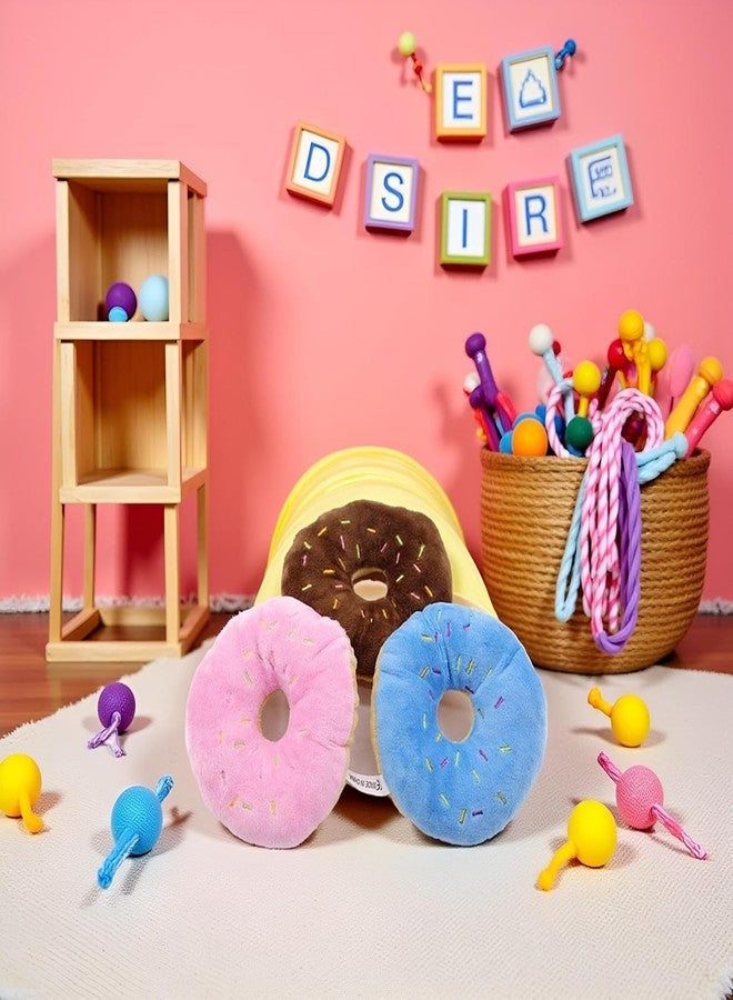 GANPUB 3Pcs Colorful Pet Toy Donut-Shape Squeaky Squeaker Puppy Dog Pet Cat Kitten Sound Chews Toy Random Color Sturdy and Practical Simple and Sophisticated Design - Image 4