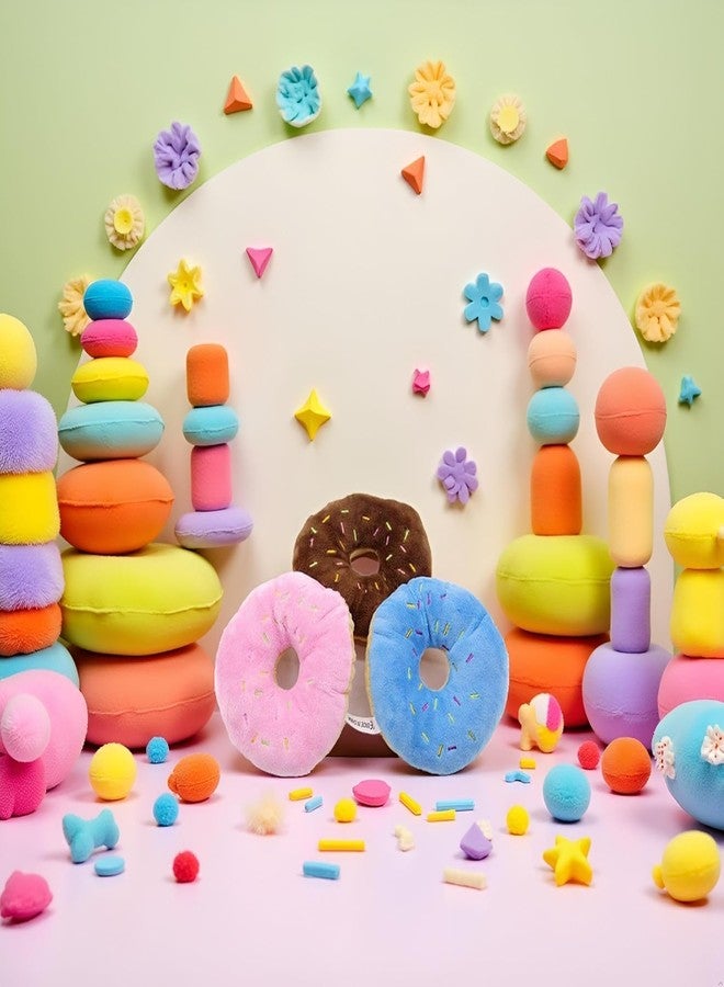 GANPUB 3Pcs Colorful Pet Toy Donut-Shape Squeaky Squeaker Puppy Dog Pet Cat Kitten Sound Chews Toy Random Color Sturdy and Practical Simple and Sophisticated Design - Image 5