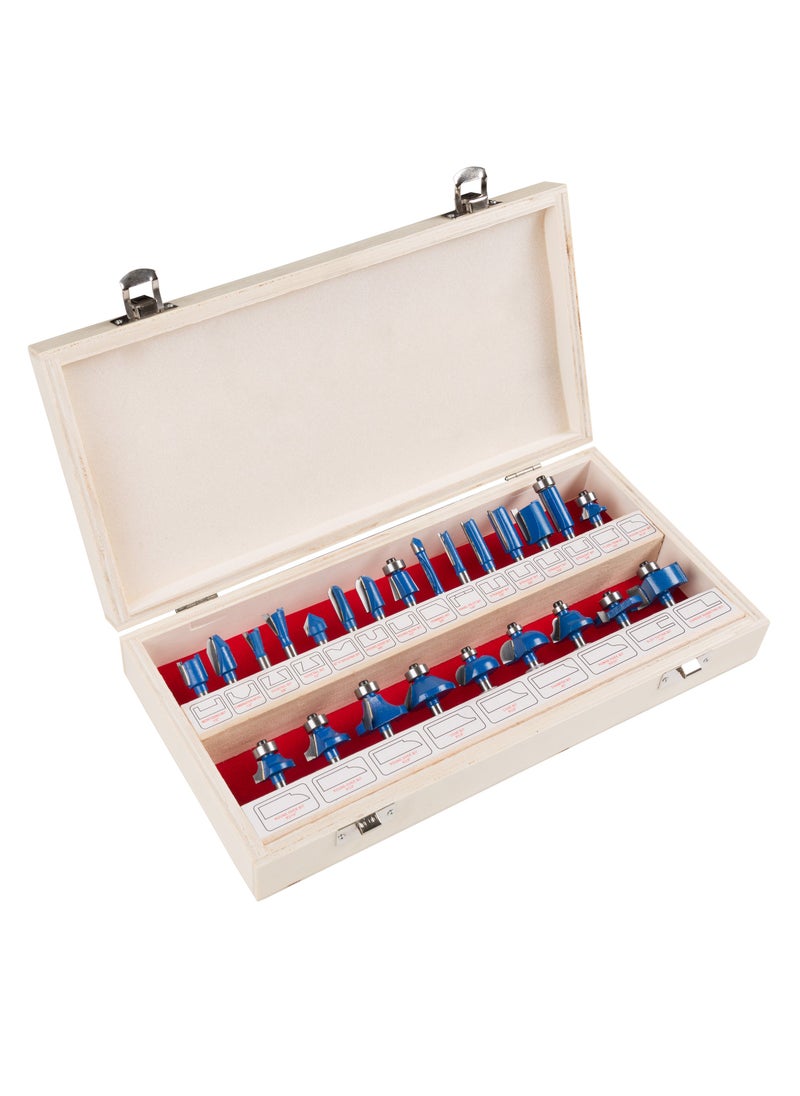Stalwart 24-Piece Router Bit Set - Wood Routers Kit with 0.25-Inch Shank and Wooden Storage Case - Woodworking Tools for Home Improvements and DIY by Stalwart  - Image 1
