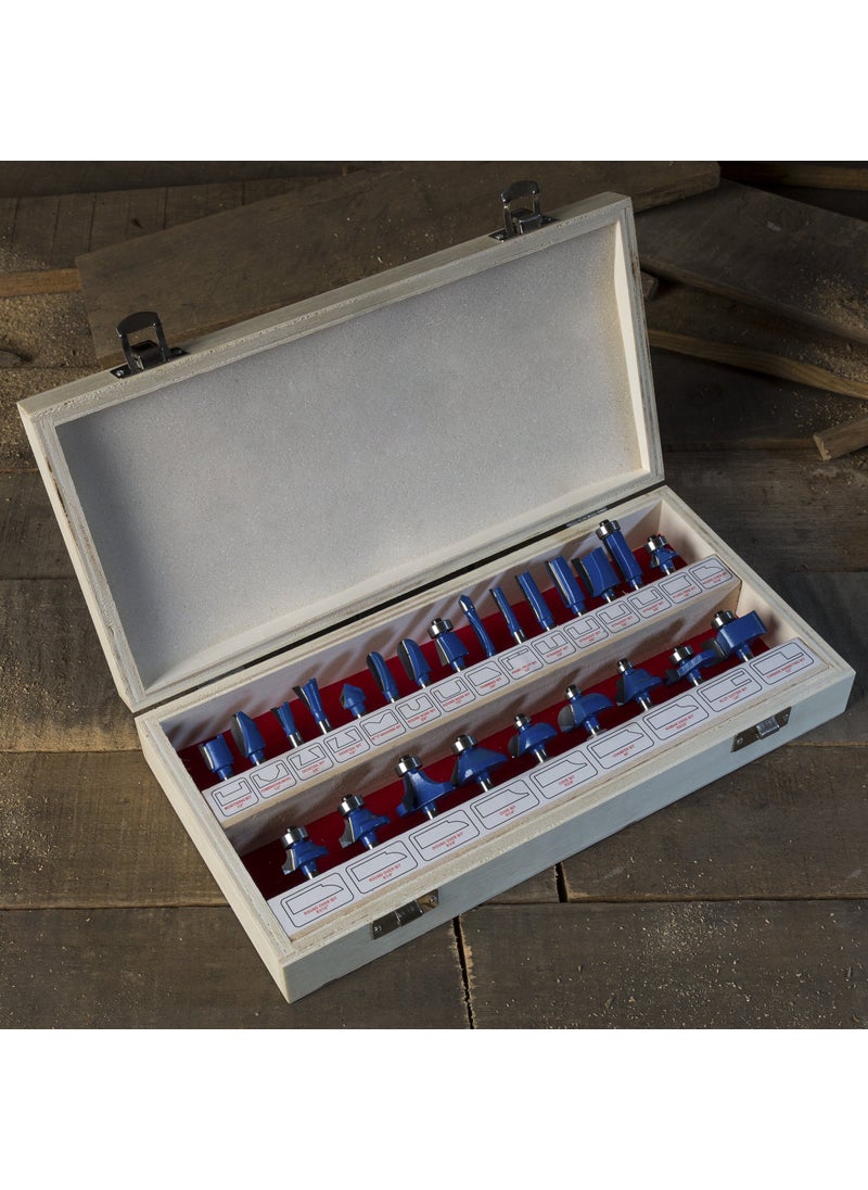 Stalwart 24-Piece Router Bit Set - Wood Routers Kit with 0.25-Inch Shank and Wooden Storage Case - Woodworking Tools for Home Improvements and DIY by Stalwart  - Image 4