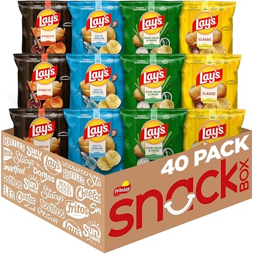 Lay's Lays Potato Chips 4 Flavor Variety Pack 1 oz Single Serve Bags 40 Pack - Image 1