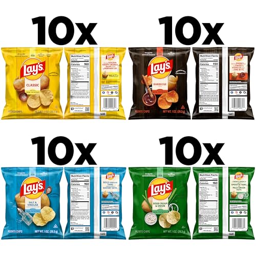Lay's Lays Potato Chips 4 Flavor Variety Pack 1 oz Single Serve Bags 40 Pack - Image 5