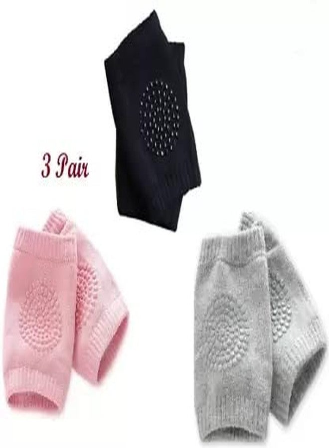 GLAMAXY Pack Of 3 Pair Multicolor Baby Knee Pads Multicolor Baby Knee Pads (simple) (Pack of 3) - Image 3