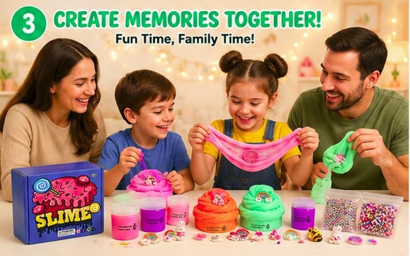 SHAHNARO 4 Pcs Butter Slime Kit for Kids - Non-Sticky Stretchable Slime for Kids Age 3-7, Fun DIY Toy, Birthday Gifts for Girls Boys, Slime Kit Girl Boy, Birthday Gift Kid - Image 4
