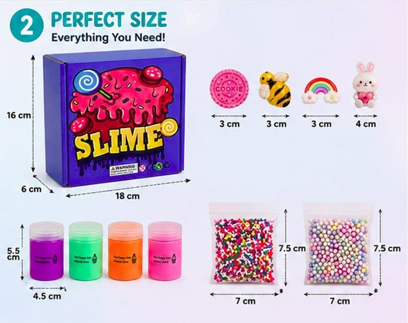 SHAHNARO 4 Pcs Butter Slime Kit for Kids - Non-Sticky Stretchable Slime for Kids Age 3-7, Fun DIY Toy, Birthday Gifts for Girls Boys, Slime Kit Girl Boy, Birthday Gift Kid - Image 3