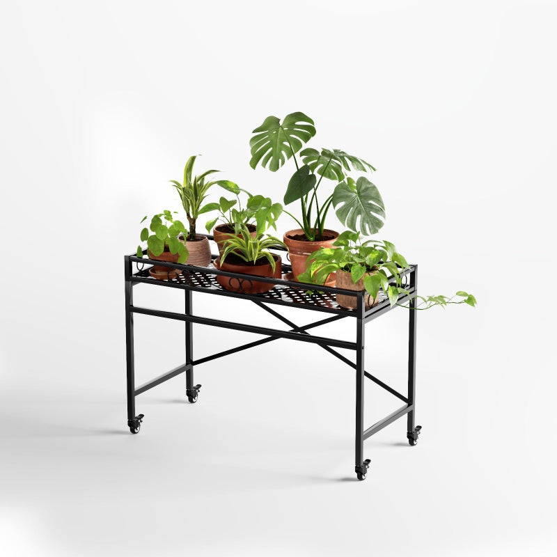 Zhongma Sturdy Metal Plant Stand with Wheels, 36.6 x 16 x 26.2 in High, Heavy Duty Succulent Shelf for Home Indoor and Outdoor, 220 LBS Capacity & Heavy Duty Construction - Image 5