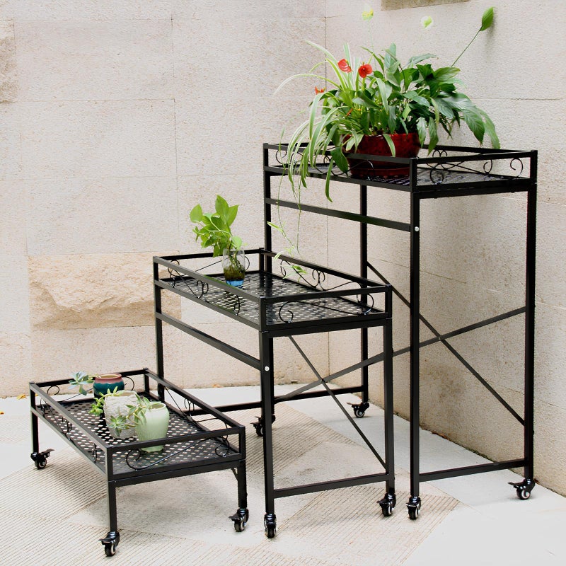 Zhongma Sturdy Metal Plant Stand with Wheels, 36.6 x 16 x 26.2 in High, Heavy Duty Succulent Shelf for Home Indoor and Outdoor, 220 LBS Capacity & Heavy Duty Construction - Image 4