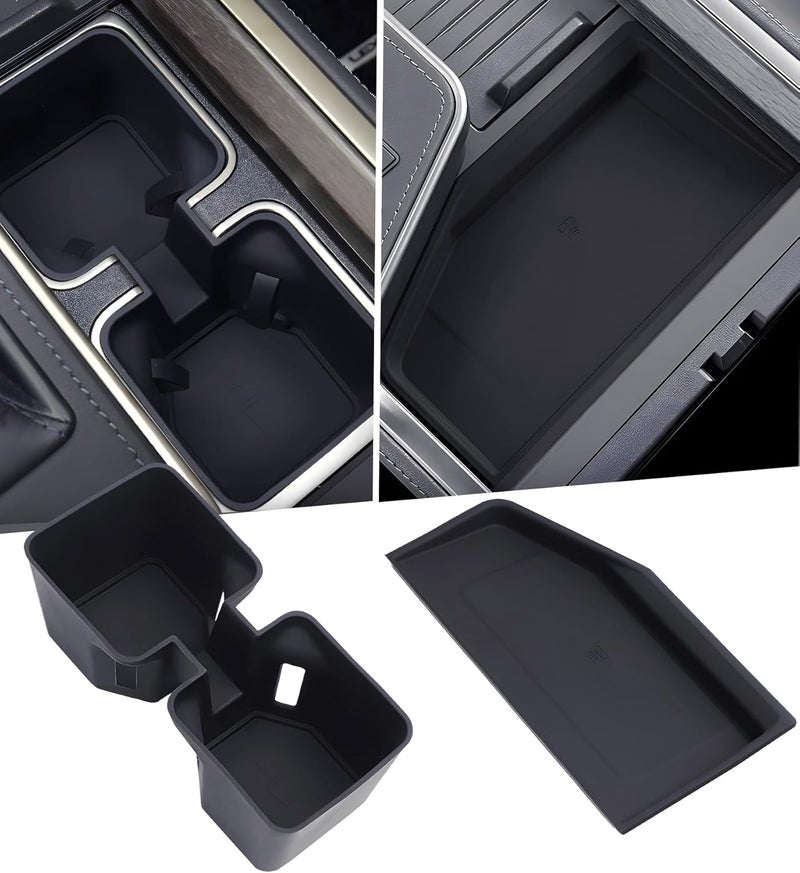 Katorn Cup Holder Insert & Wireless Charging Protective Mats for Lexus GX550 2026 2025 2024, Center Console Interior Accessories Slicone Cup Holder & Wireless Charger Cover Pad for 2024-2026 GX 550 - Image 1