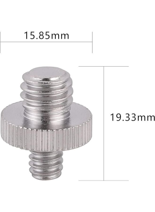 EasyLife 6 Pieces 1/4" Male to 3/8" Male Threaded Screw Adapter Tripod Screw Adapter Double Head Stud Converter Compatible with Camera Cage Mono pod Ball head Light Stand  - Image 2