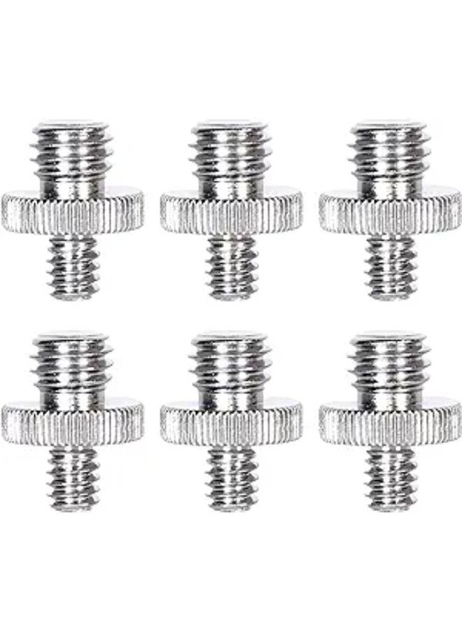 EasyLife 6 Pieces 1/4" Male to 3/8" Male Threaded Screw Adapter Tripod Screw Adapter Double Head Stud Converter Compatible with Camera Cage Mono pod Ball head Light Stand  - Image 1