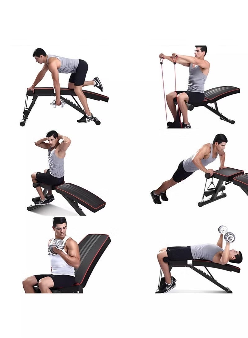 WALALLA Adjustable Weight Bench, Utility Weight Benches for Full Body Workout, Foldable Incline Extension Decline Bench Press for Home Gym - Image 3