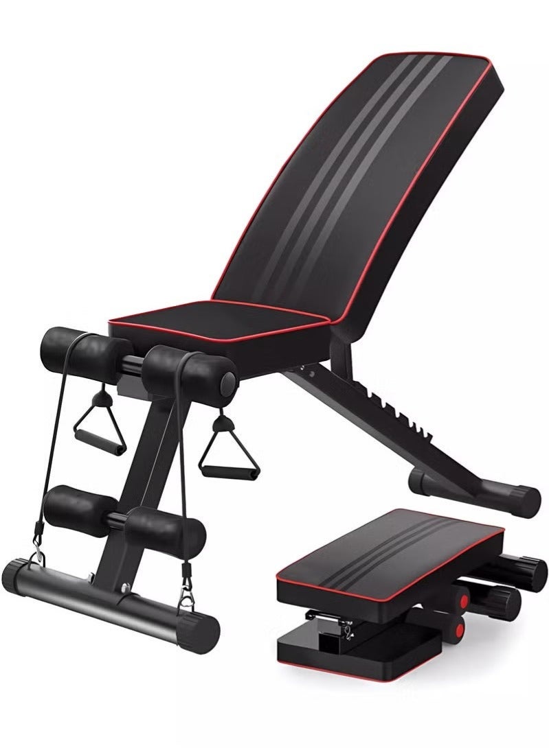 WALALLA Adjustable Weight Bench, Utility Weight Benches for Full Body Workout, Foldable Incline Extension Decline Bench Press for Home Gym - Image 1
