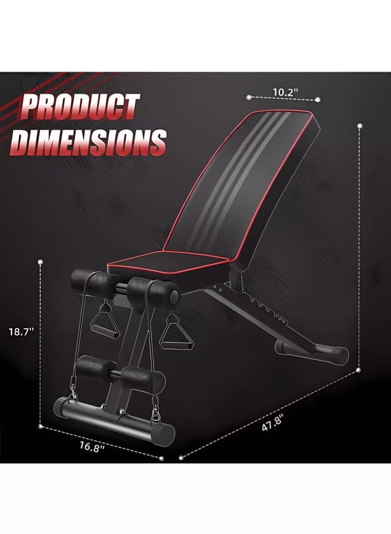 WALALLA Adjustable Weight Bench, Utility Weight Benches for Full Body Workout, Foldable Incline Extension Decline Bench Press for Home Gym - Image 2
