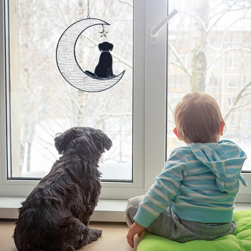 YT3 Studio Stained Glass Dog Memorial Gifts for Dog Lovers, Pet Memorial Gifts Dog Decor Stained Glass Window Hanging Suncatcher for Window Loss of Dog Sympathy Gift Pet Loss Gifts for Mom, Grandma - Image 5