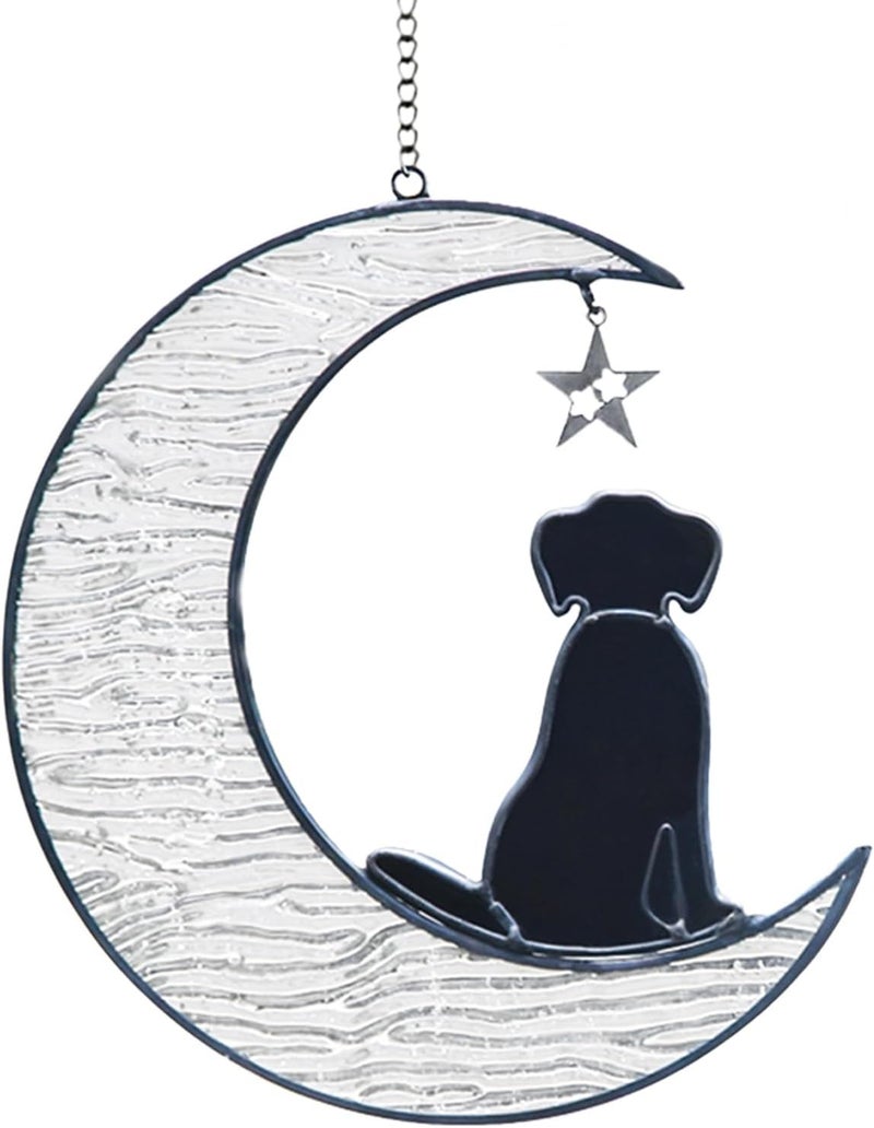 YT3 Studio Stained Glass Dog Memorial Gifts for Dog Lovers, Pet Memorial Gifts Dog Decor Stained Glass Window Hanging Suncatcher for Window Loss of Dog Sympathy Gift Pet Loss Gifts for Mom, Grandma - Image 1