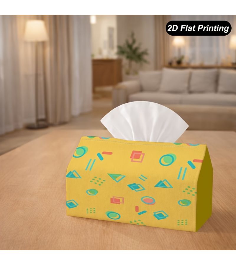 Geometric Memphis Style Decorative Tissue Box 7x4.5 Inch Home Car Kitchen Bathroom - Image 5
