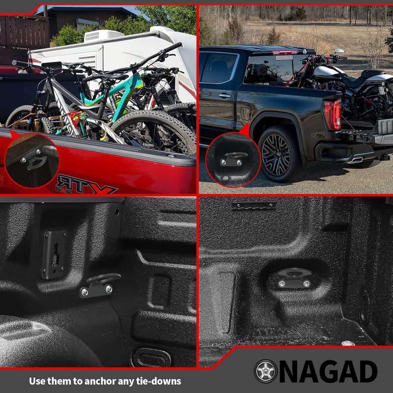 مراسي ربط ONAGAD لخطافات ربط فورد من 2000 إلى 2017 | تناسب F-150 Styleside من 2004 إلى 2017 | تناسب Explorer Sport Trac من 2001 إلى 2010، مراسي ربط داخلية لصندوق الشاحنة (عبوة من 6) متعدد الاستخدامات - Image 4