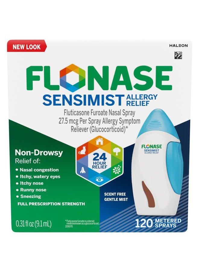 FLONASE Sensimist Allergy Relief Nasal Spray for Non-Drowsy, 24-Hour Multi-Symptom Allergy Relief – 120 Sprays - Image 1