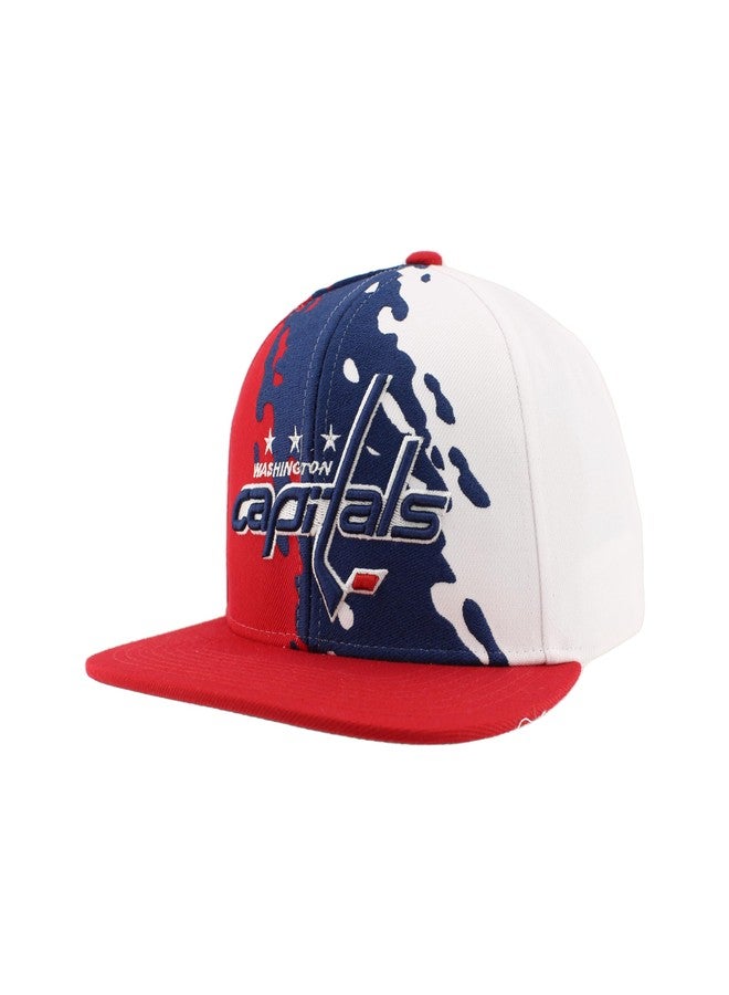 ZHATS Washington Capitals NHL Officially Licensed Adjustable Snapback Hat Flat Bill Z11 Retro Paintbrush - Image 1
