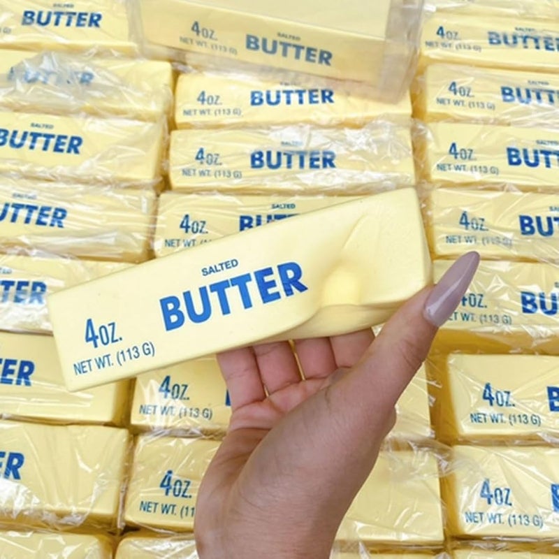PAPABA Butter Stick Slow Rising Squeeze Toy Salted Butter Bar Slow Rising Figure Stress Relief Fidget Toy for Anxiety Relief Hand Relax - Image 1