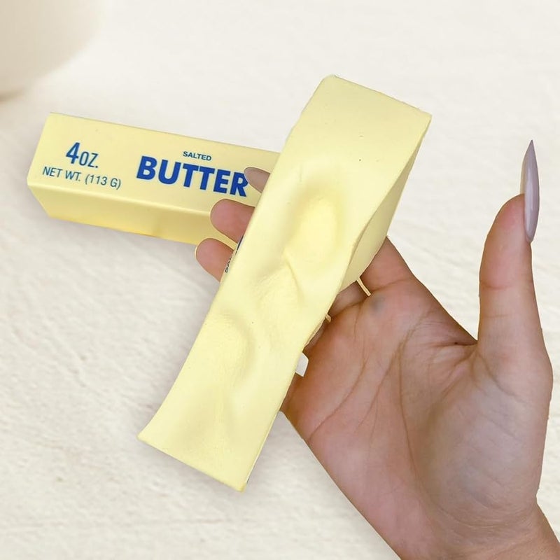 PAPABA Butter Stick Slow Rising Squeeze Toy Salted Butter Bar Slow Rising Figure Stress Relief Fidget Toy for Anxiety Relief Hand Relax - Image 2