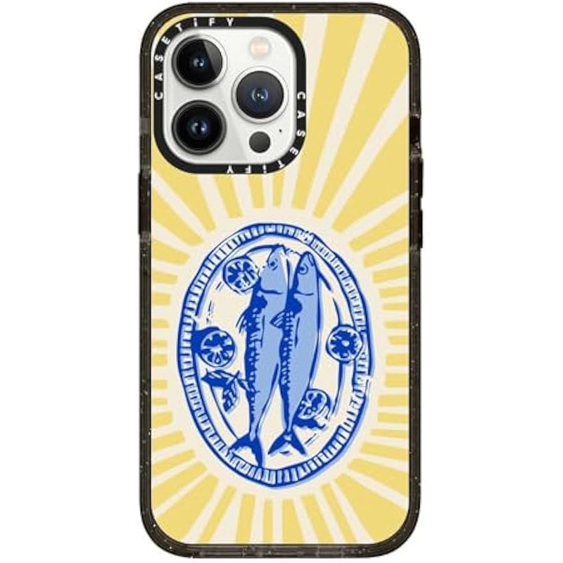 CASETIFY Impact iPhone 13 Pro Case 【4X Military Grade Drop Tested / 8.2ft Drop Protection/Compatible with Magsafe】 - Pranzo al Fresco - Clear Black - Image 1