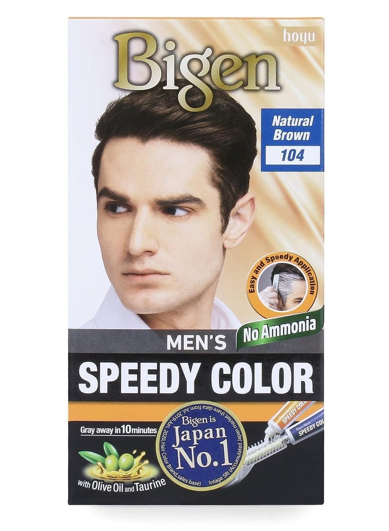 Bigen Bigen Men's Speedy Hair Color Natural Brown 40gm+40gm -104, 80g, (Model: 104.0) - Image 1