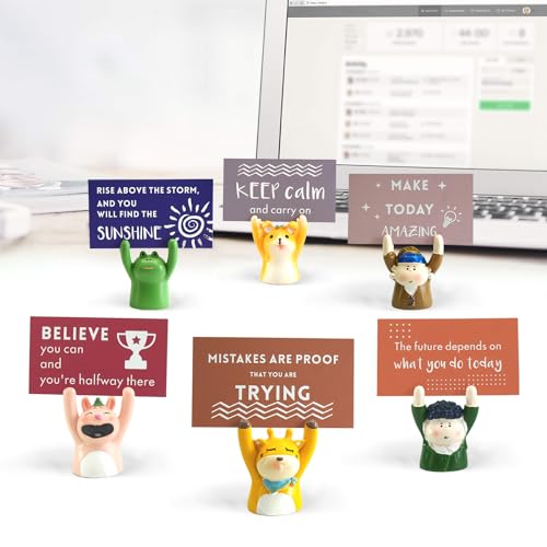 NOONEAU 2 PCS Inspirational Cute Office Decor - Motivational Quotes Desk Ornaments,Minimalist Tiny Desktop Figurines - Ideal Gifts for Women,Friends,Colleagues,Teachers,and Students(Frog and Dog) - Image 5