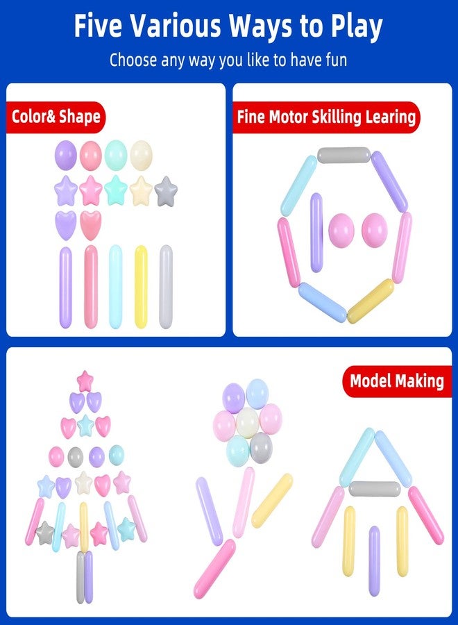 STARBOLO Ball Pit Balls for Toddlers - Macaron Ball Pit Balls Crush Proof Plastic Toy Balls for Toddlers Ball Pits, Ball Pit Play Tent, Baby Pool Water Toys,50pcs(Blue,Green,White) - Image 4