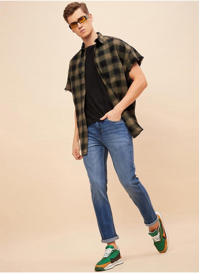 HIGH STAR - Mid Rise Faded Regular Fit Jeans by Styli - Image 1