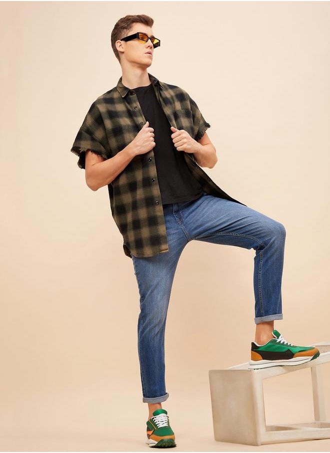 HIGH STAR - Mid Rise Faded Regular Fit Jeans by Styli - Image 1