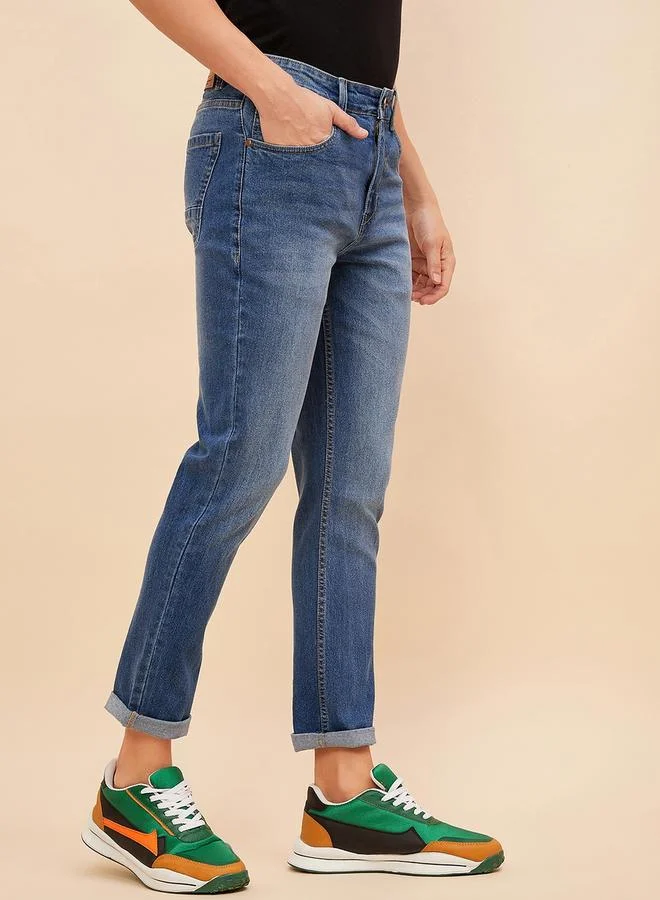 HIGH STAR Mid Rise Faded Regular Fit Jeans by Styli