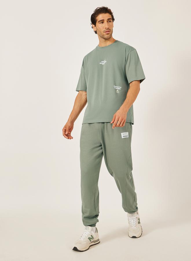 Styli Slogan Front and Back Print Oversized T-Shirt  - Image 3