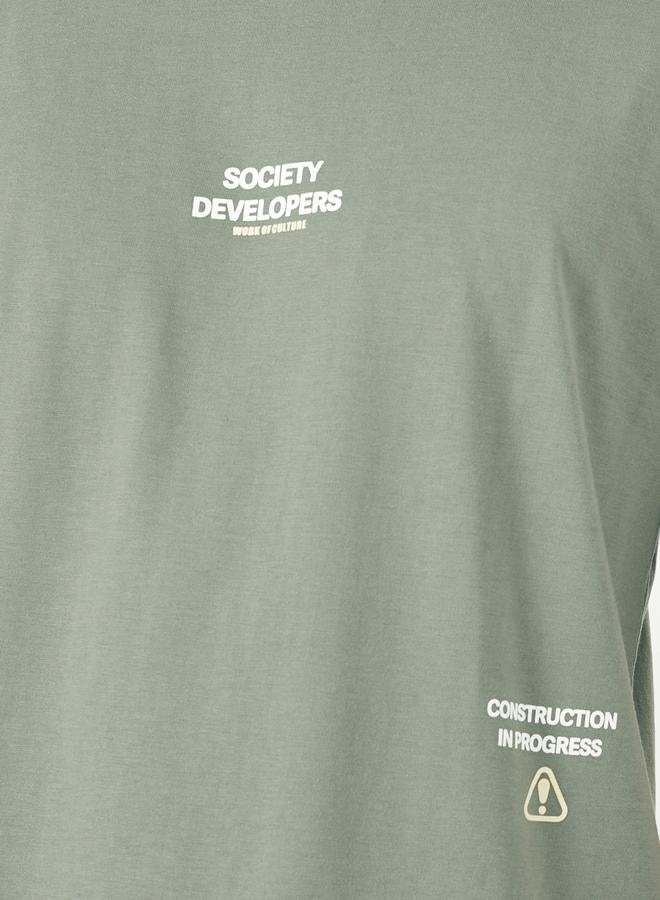 Styli Slogan Front and Back Print Oversized T-Shirt  - Image 4