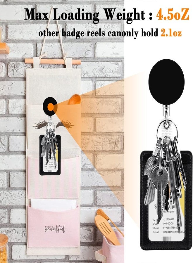 Shining Zon Vertical Natural Hard Metal Aluminum Alloy ID Card Holder for Men and Women for Office School College with Metal Yoyo Clip (Set of 6 Red) - Image 5